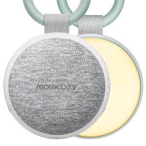Momcozy Portable Sound Machine with clip-on design and infinite dimmable night light