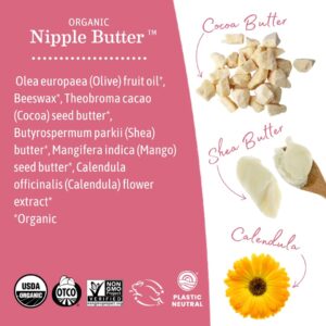 Earth Mama Organic Nipple Butter 2oz jar – USDA Certified and Lanolin-Free