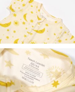 Teach Leanbh Bamboo Viscose Romper Set – Short Sleeve, 2‑Way Zipper Sleep and Play