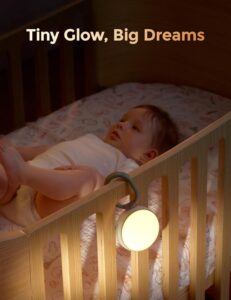 Momcozy Portable Sound Machine with clip-on design and infinite dimmable night light