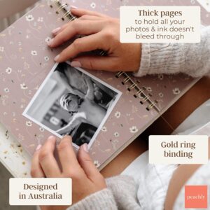 Peachly Pregnancy Journal with linen hardcover and guided pregnancy pages