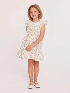Bonnie Jean Girls Floral Smocked Dress - Image 3
