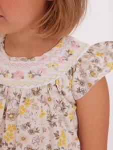 Bonnie Jean Girls Floral Smocked Dress - Image 4