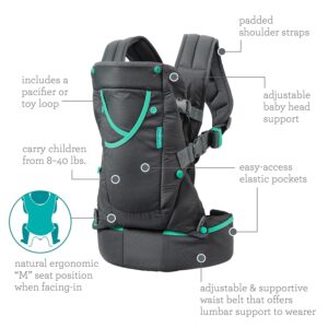 Infantino Carry On Active Baby Carrier – ergonomic multi-pocket 4-position carrier gray