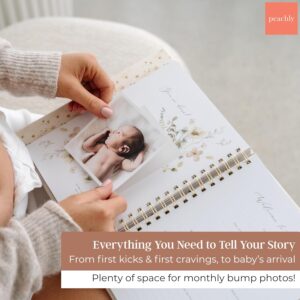 Peachly Pregnancy Journal with linen hardcover and guided pregnancy pages