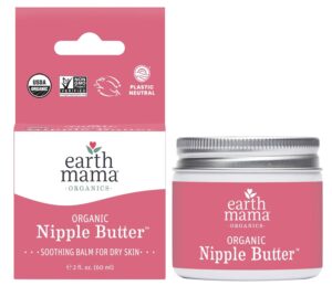 Earth Mama Organic Nipple Butter 2oz jar – USDA Certified and Lanolin-Free
